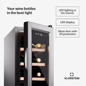 Klarstein Shiraz Premium Smart, Chladnička na víno, 12 Slim na 12 fliaš