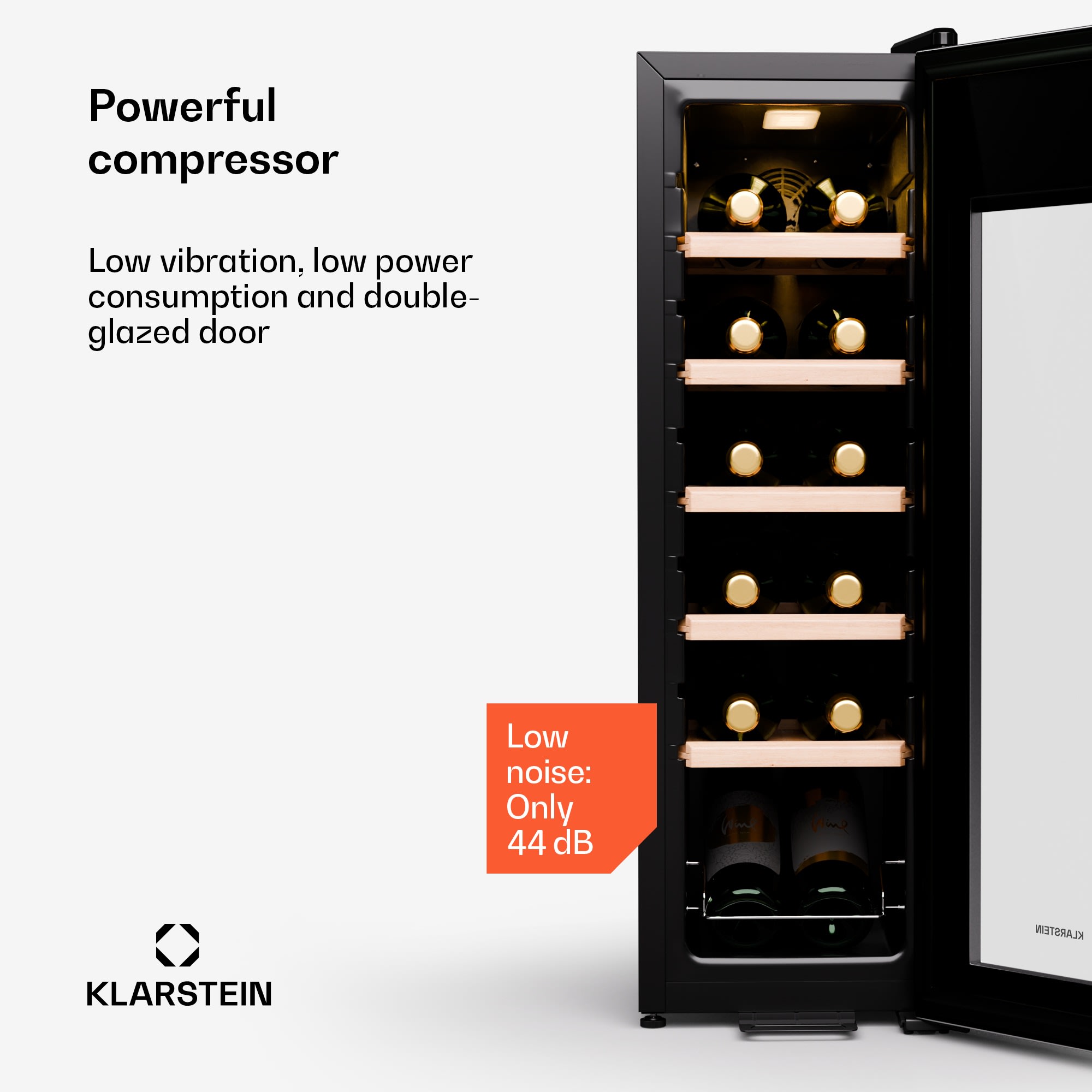 Klarstein Shiraz Premium Smart, Chladnička na víno, 12 Slim na 12 fliaš – Obrázok 3