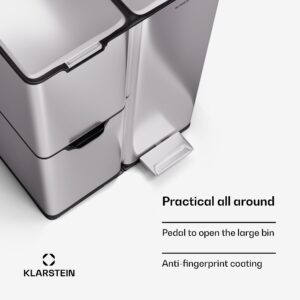 Klarstein Tiyo 3 v 1, kôš na odpadky, 60 litrov, vyberateľný kôš, s mäkkým zatváraním
