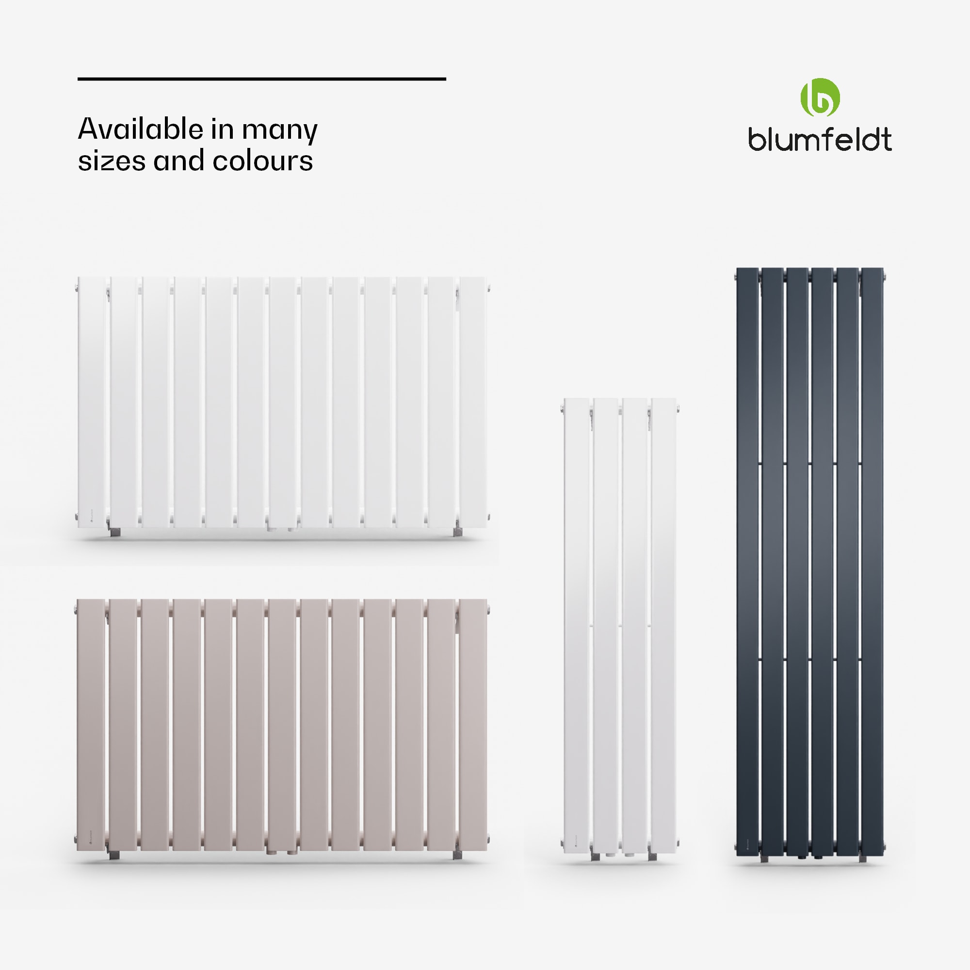 Blumfeldt Ontario, radiátor, 100 x 60, 1/2" bočné a stredové pripojenie, inštalácia na stenu, 681 W – Obrázok 2