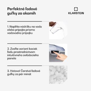 Klarstein Icefestival, výrobník ľadu, 12 kg/24 h, guľôčky, nehrdzavejúca oceľ