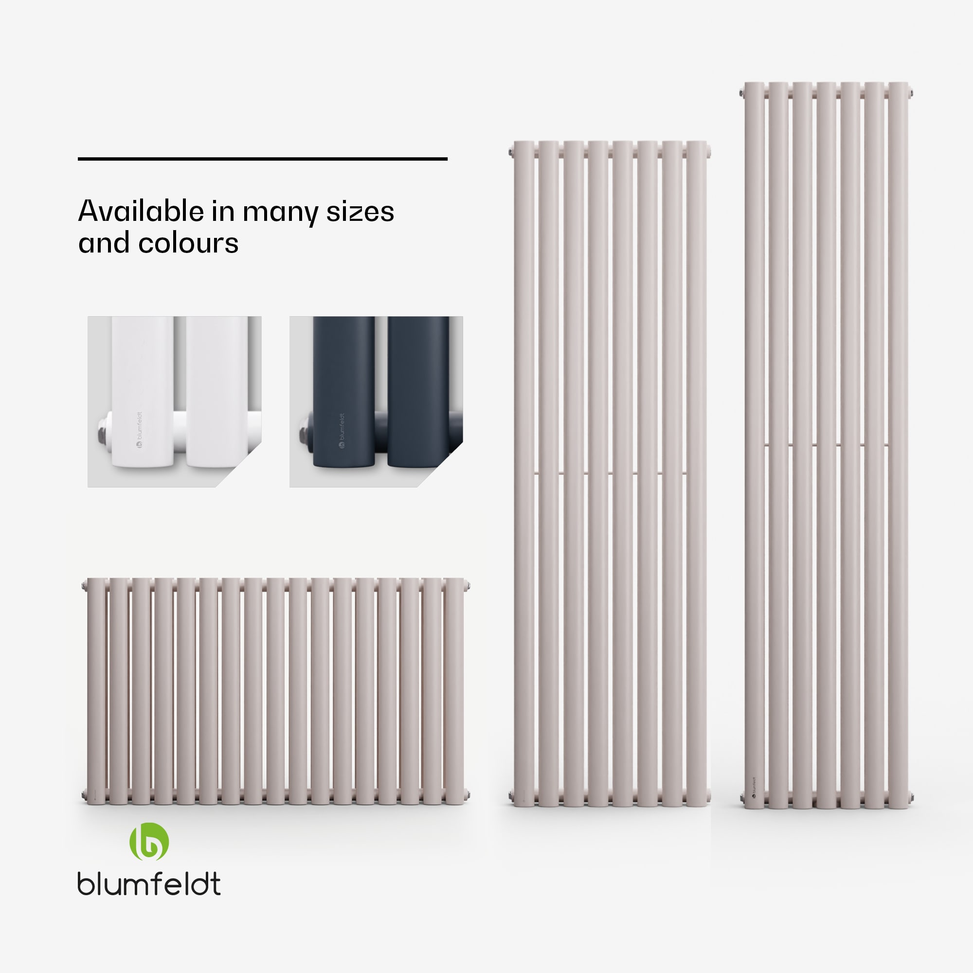 Blumfeldt Tallheo, 100 x 60, radiátor, rúrkový radiátor, 1445 W, teplá voda, 1/2 – Obrázok 2