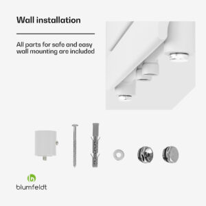 Blumfeldt Fairmont, 50 x 107, radiátor, 509 W, teplovodný, 4 vešiaky uterákov, 1/2"