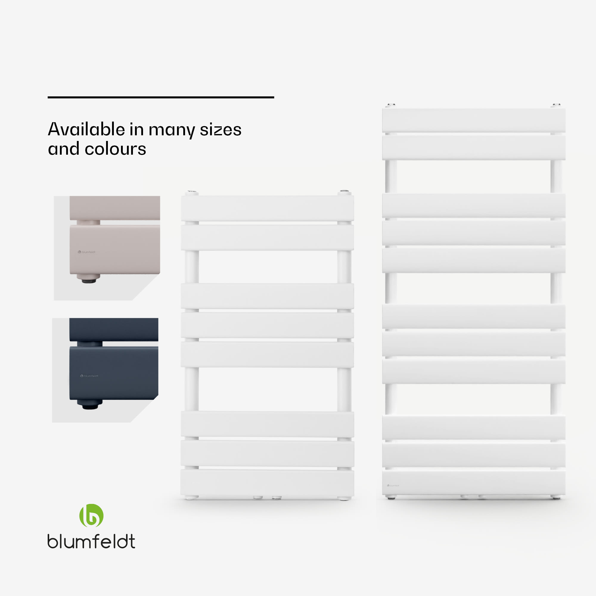 Blumfeldt Fairmont, 50 x 107, radiátor, 509 W, teplovodný, 4 vešiaky uterákov, 1/2" – Obrázok 2