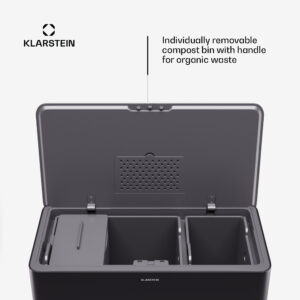 Klarstein Yuma, odpadkový kôš, 40 l, vrátane kompostéra, s nožičkami, pachový filter