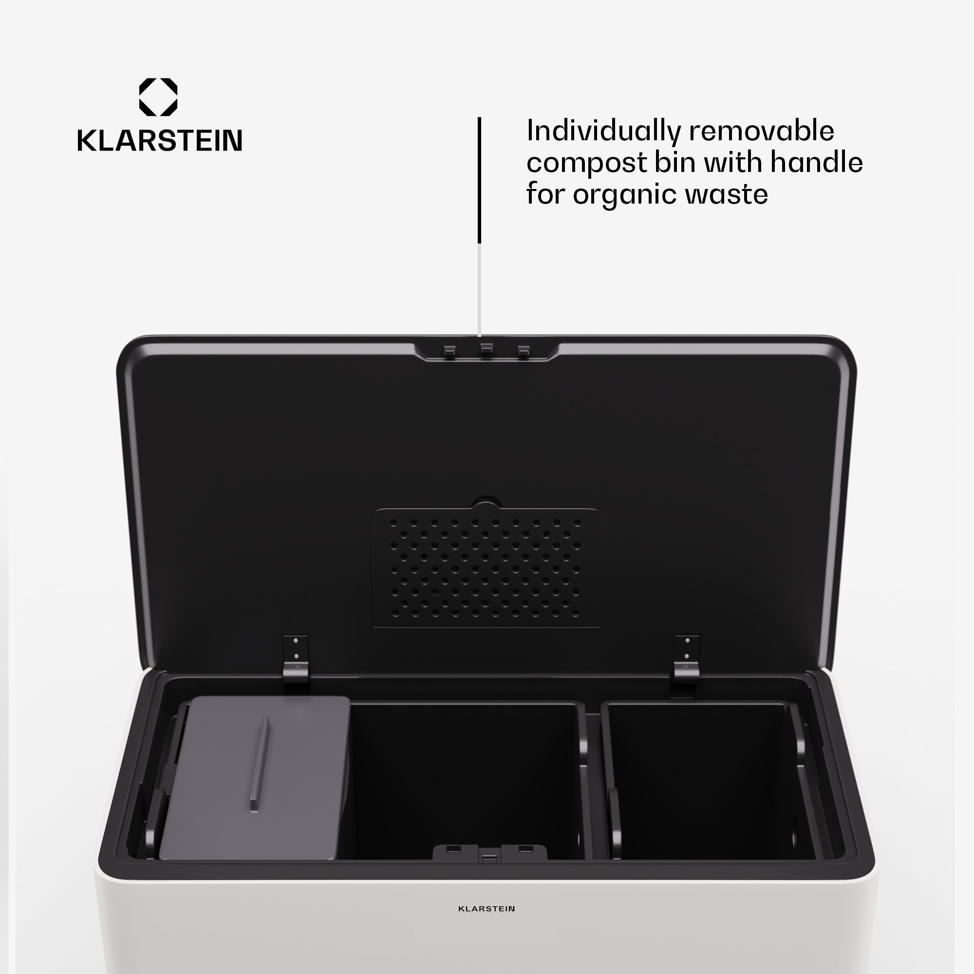 Klarstein Yuma, odpadkový kôš, 40 l, vrátane kompostéra, s nožičkami, pachový filter