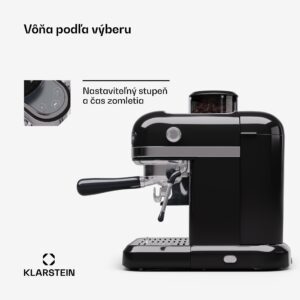 Klarstein Bella Café, espresso kávovar, vrátane mlynčeka, 1550 W, 20 bar, 1,4 litra