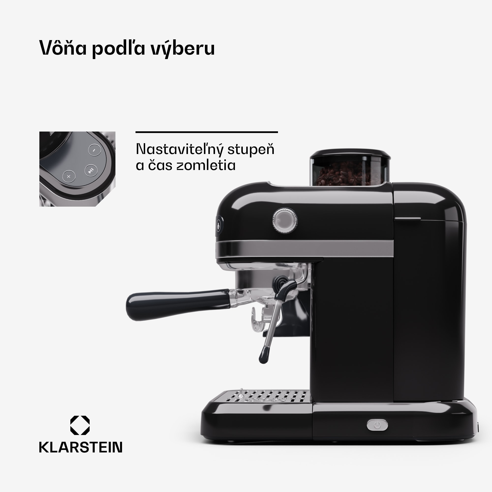 Klarstein Bella Café, espresso kávovar, vrátane mlynčeka, 1550 W, 20 bar, 1,4 litra