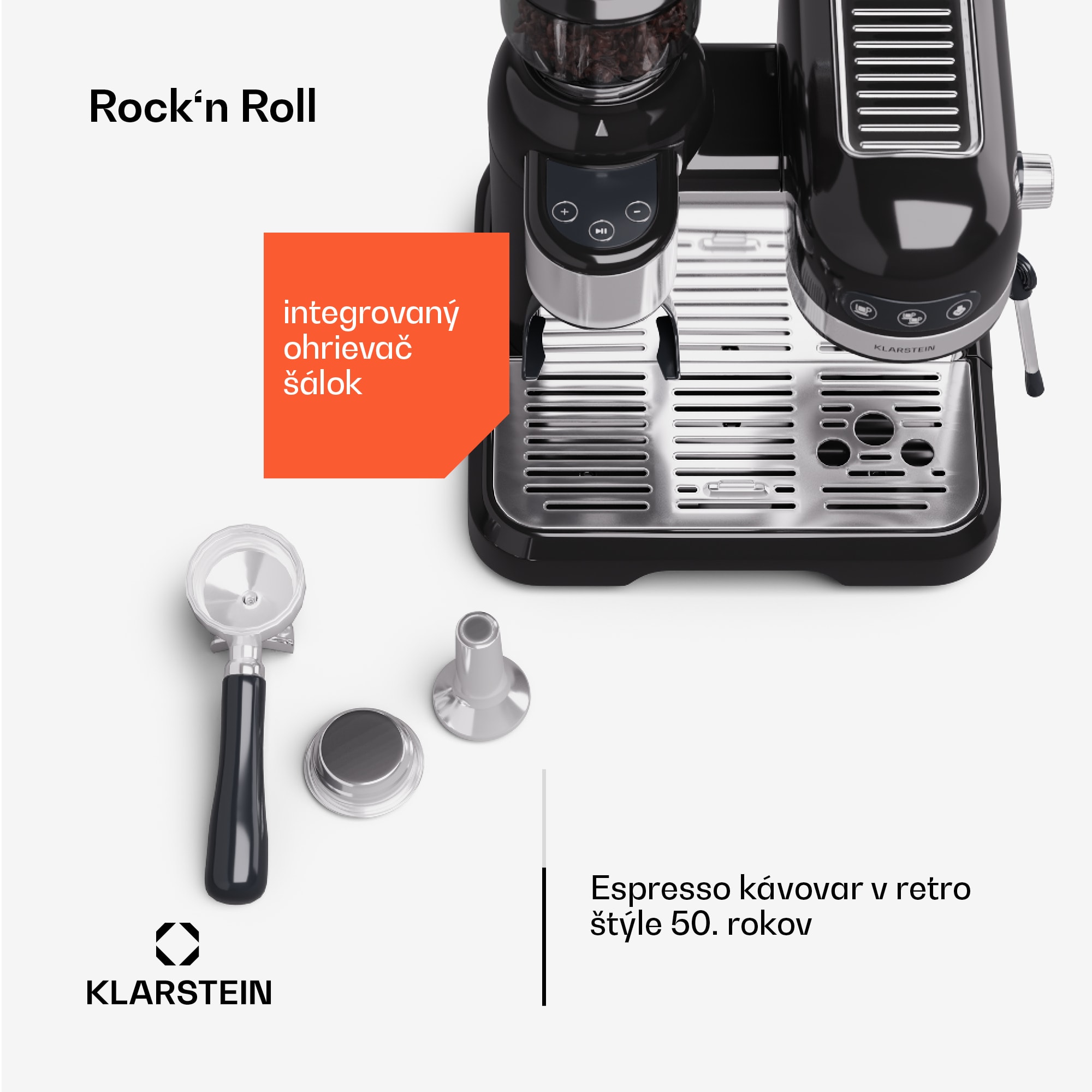 Klarstein Bella Café, espresso kávovar, vrátane mlynčeka, 1550 W, 20 bar, 1,4 litra – Obrázok 2