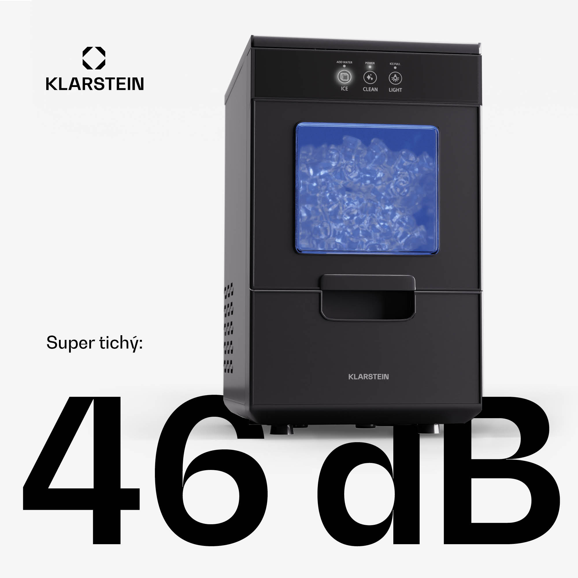 Klarstein Ice Galet, výrobník ľadových nugetiek, 20 kg/24 h, Auto-Clean, 2,2-litrová nádrž na vodu – Obrázok 3