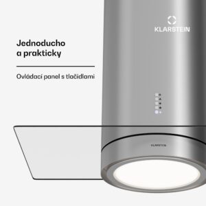 Klarstein Beretta Premium Smart, ostrovčekový digestor, 544 m³/h, aplikácia, odsávanie/recirkulácia vzduchu, LED, filter s aktívnym uhlím