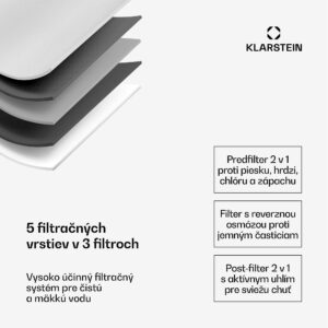 Klarstein AquaLine 3L, čistička vody, 5-stupňová filtrácia, objem 3 l, 6 teplôt vody, biela