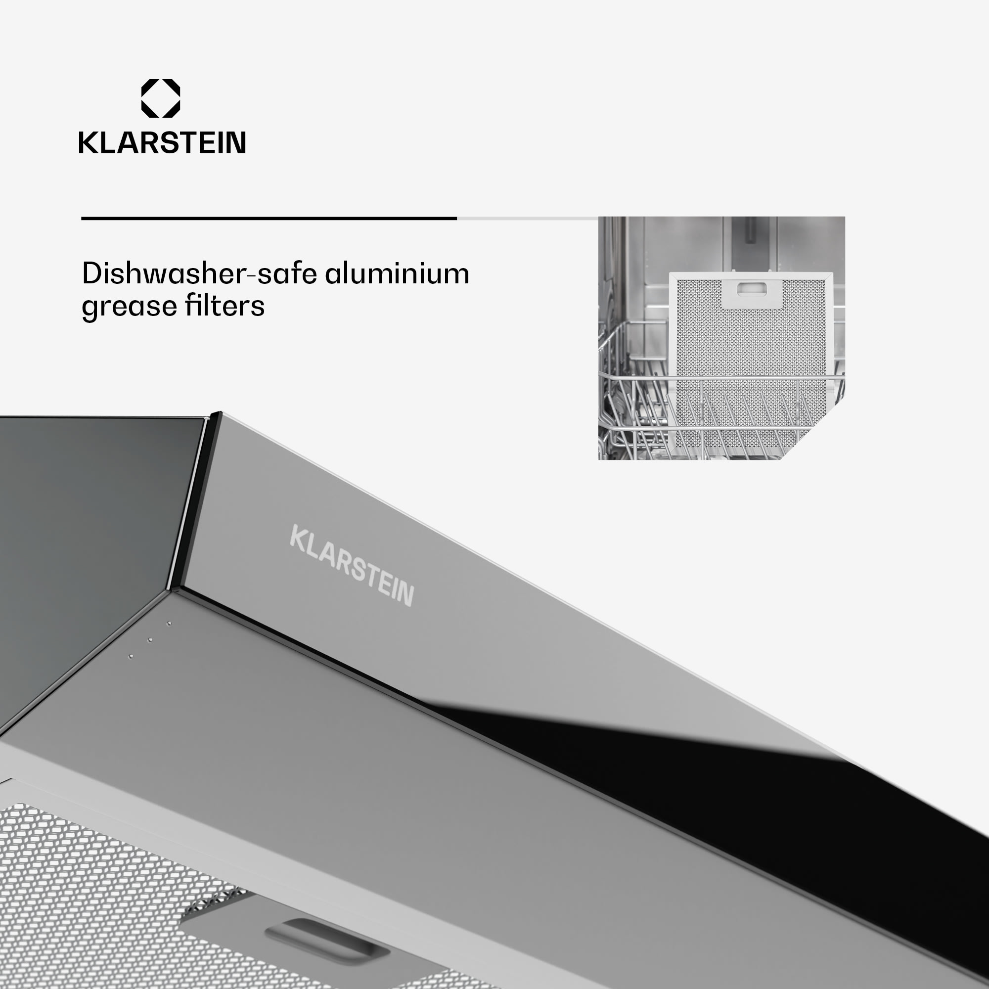 Klarstein Contempo Neo, digestor, podskrinkový, recirkulácia, 175 m³/h, SenseControl, integrované dotykové ovládanie, nehrdzavejúca oceľ / akrylové sklo – Obrázok 3