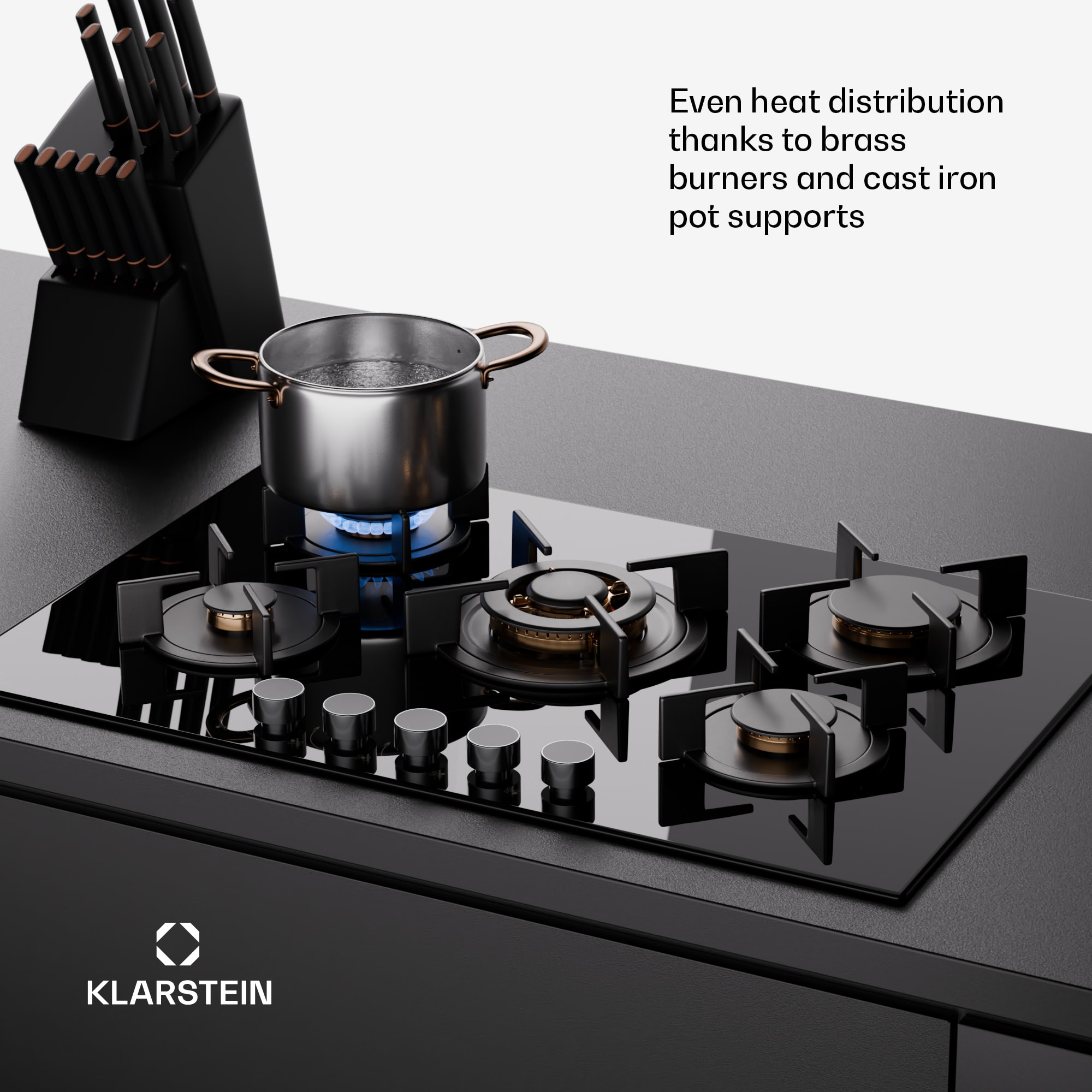 Klarstein Goldflame 5, plynová varná doska, 5 horákov