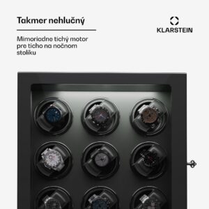 Klarstein Verdon 9, naťahovač hodiniek, na 9 hodiniek, 3 režimy, 5 rýchlostí, LED, diaľkové ovládanie