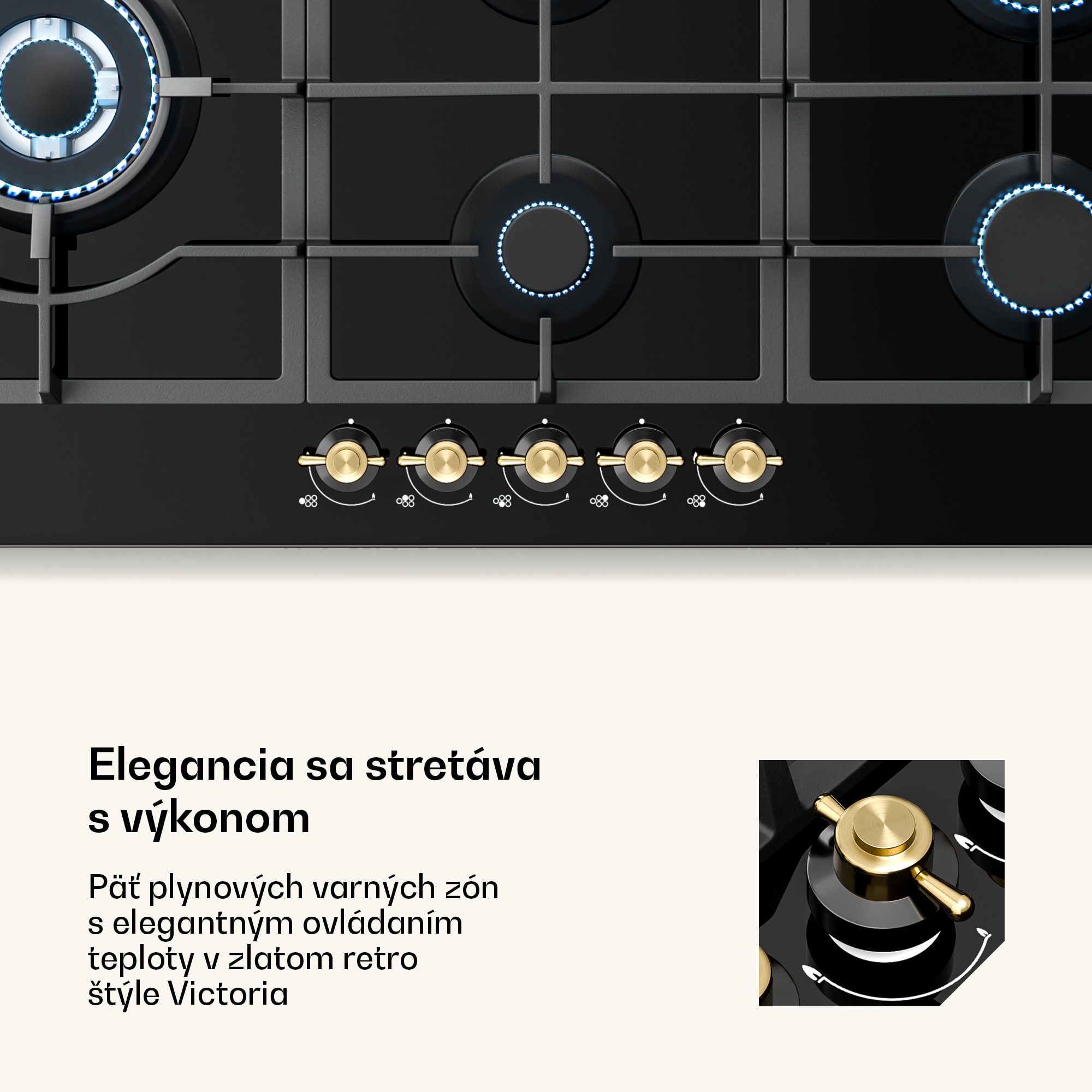 Klarstein Victoria Chef Edition, plynová varná doska, 5 zón