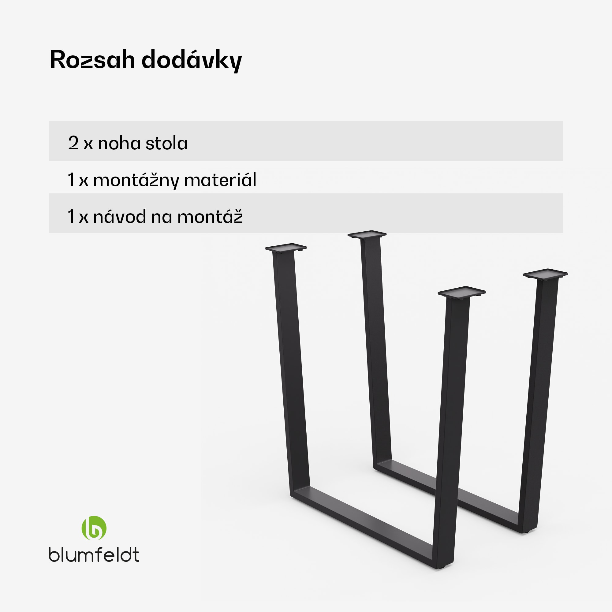 Blumfeldt Ayr Table Legs, Nohy stola 86 x 72 cm, kov – Obrázok 3