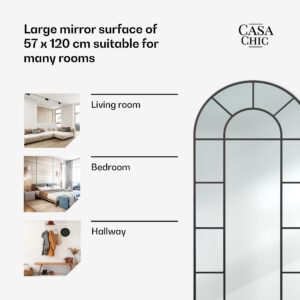Casa Chic Archway, francúzske nástenné zrkadlo, hliníkový rám, 57 x 120 cm