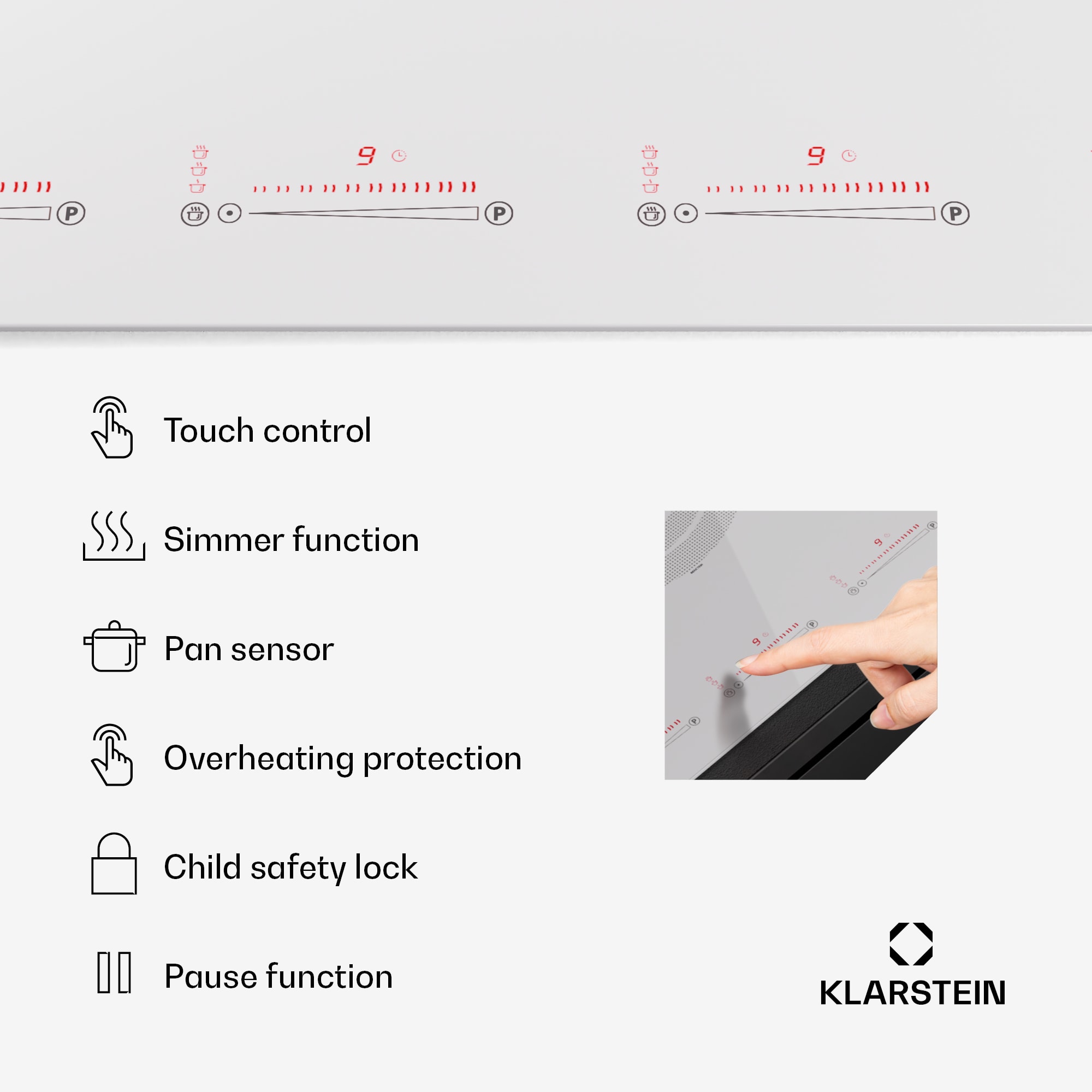 Klarstein Masterzone 90 Flex, indukčná varná doska, max. 12 600 W, vstavaná, 5 zón, 2 Flex zóny, technológia ThermoBoost, Smart Flex – Obrázok 2