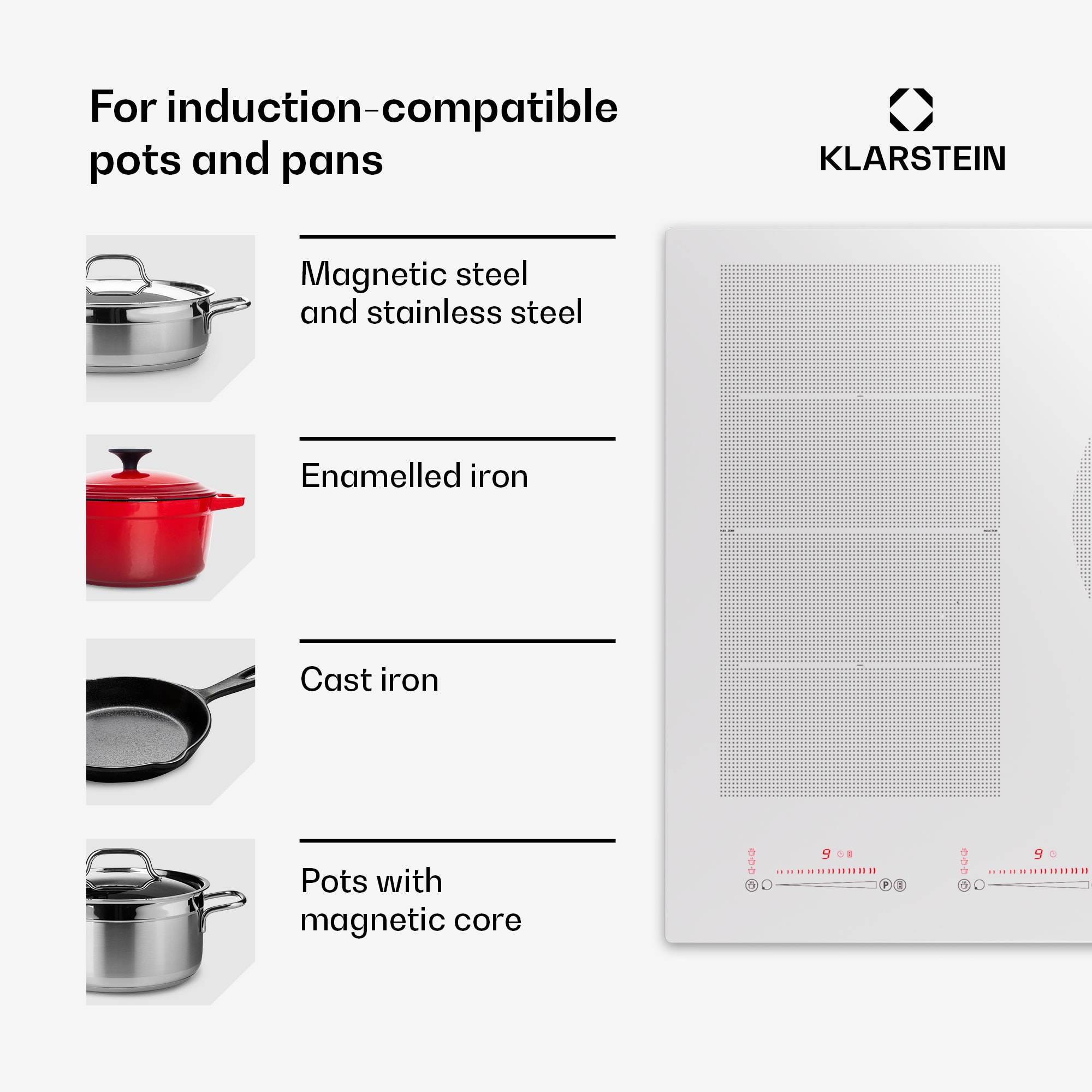 Klarstein Masterzone 90 Flex, indukčná varná doska, max. 12 600 W, vstavaná, 5 zón, 2 Flex zóny, technológia ThermoBoost, Smart Flex – Obrázok 3