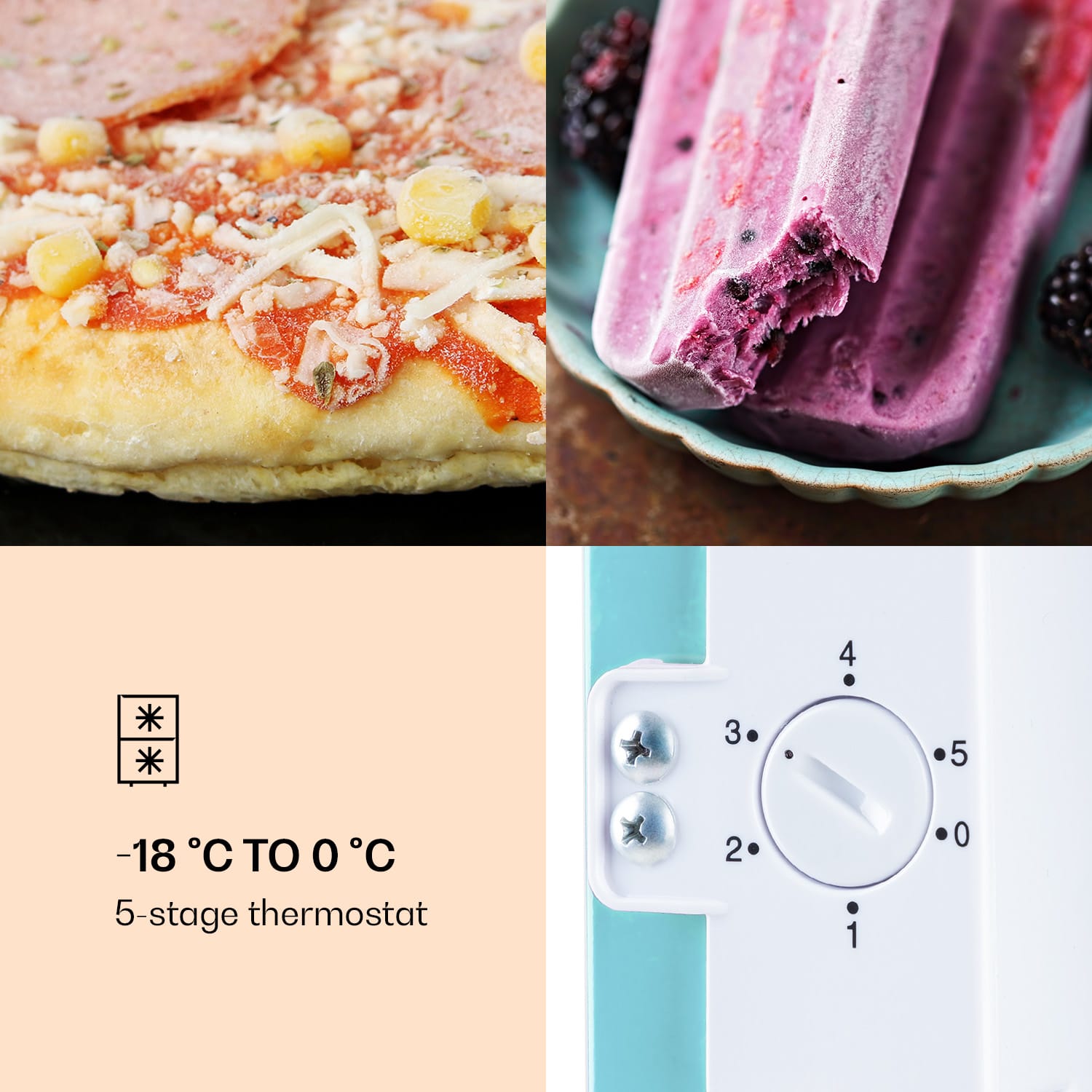 Klarstein Laika 60L, mraznička, 60 l, 3 zásuvky, teplota: -18 až 0 °C – Obrázok 2