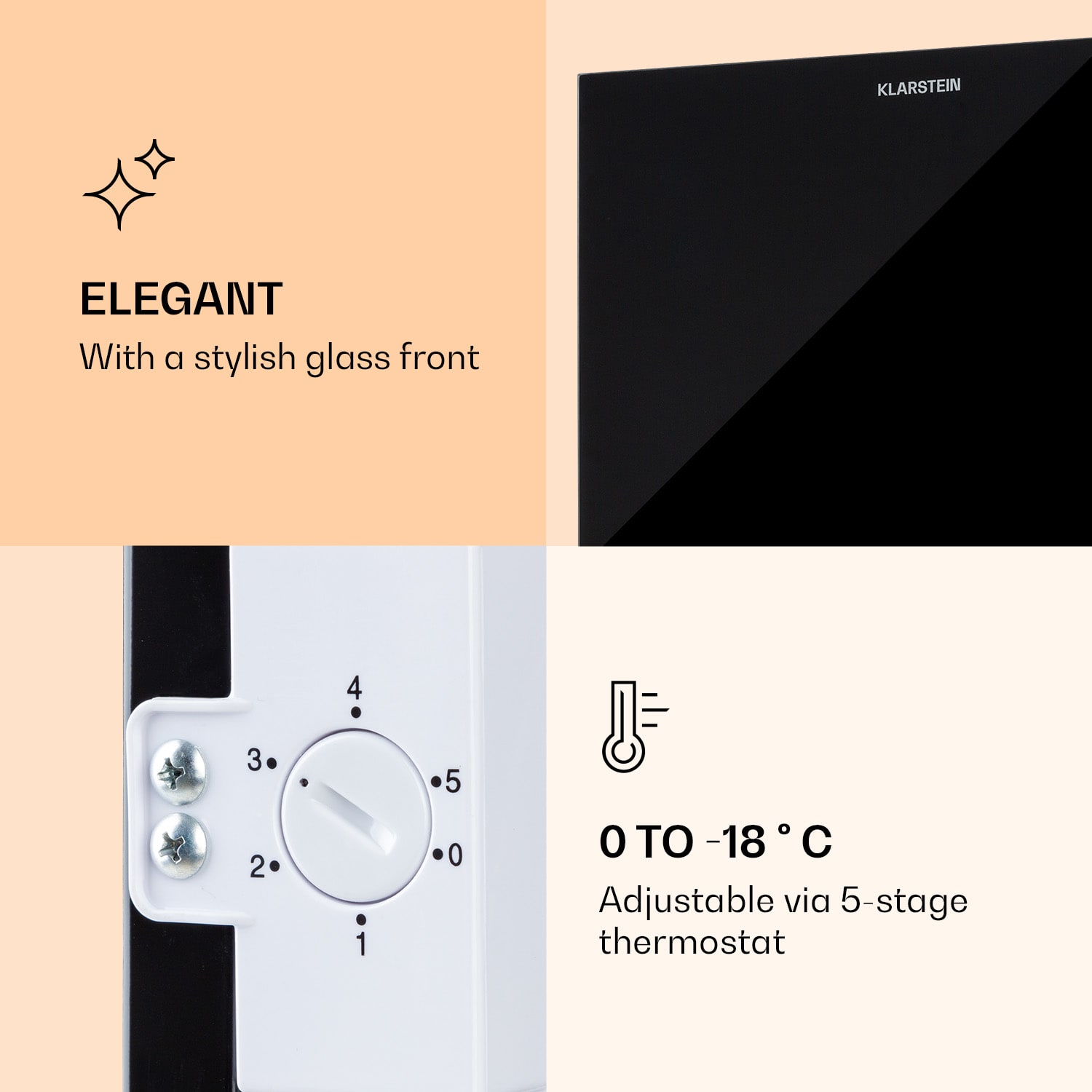 Klarstein Pluto 80L, mraznička, 4-hviezdičková, 80 l, do -18 °C – Obrázok 2