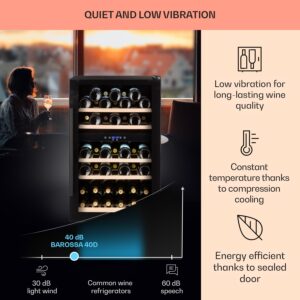 Klarstein Barossa 40D, vinotéka, 135 l, 2 zóny, 41 fliaš, sklenené dvere, dotyková