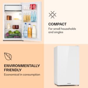 Klarstein Luminance Frost, chladnička, 91 l, energet. trieda F, priečinok na zeleninu, 2 sklenené police, biela