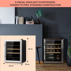 Klarstein Vinamour 16 Uno, vinotéka, 42 l, 16 fliaš, 5-18°C, 41 dB, sklo