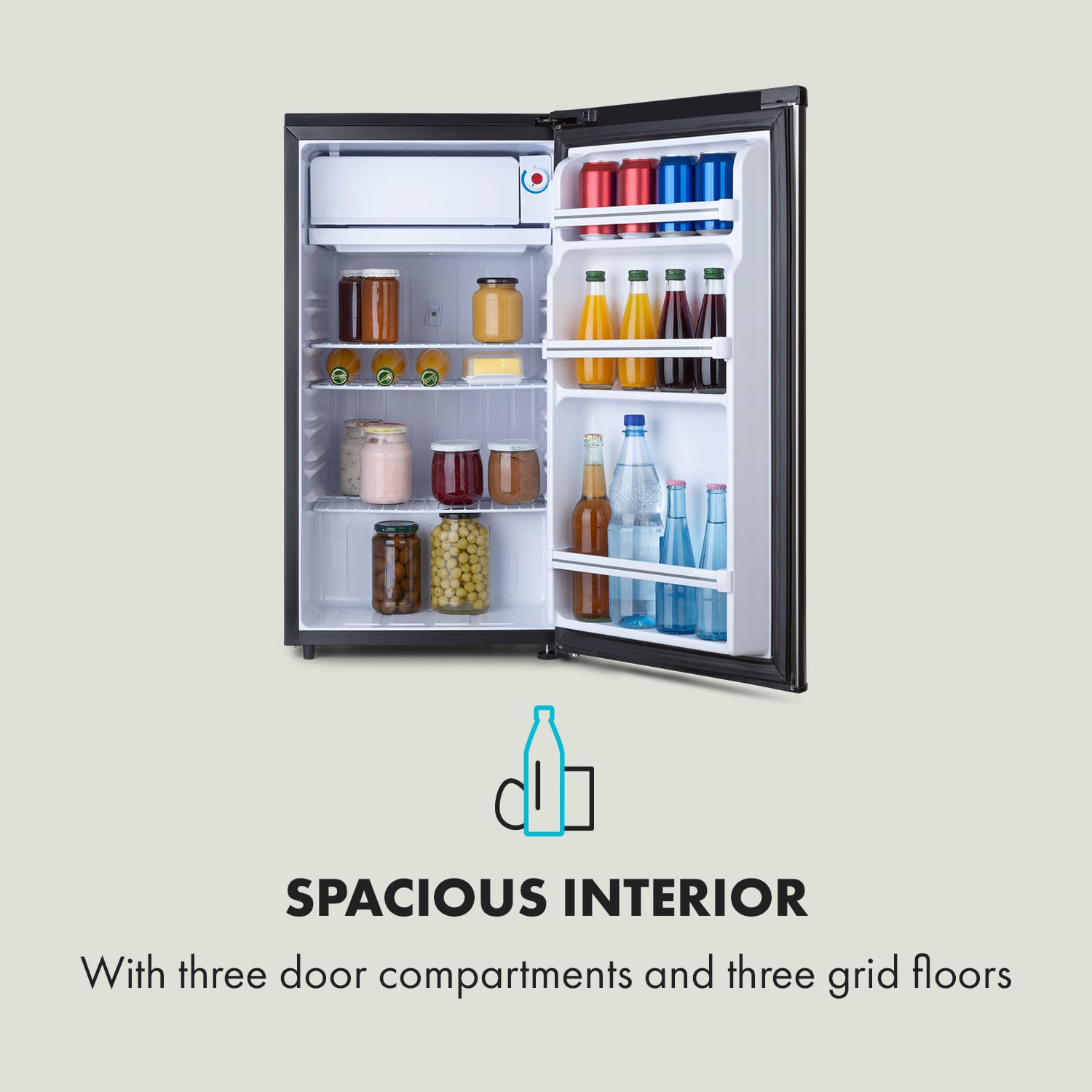 Klarstein Yummy, chladnička s mraziacim priečinkom, 90 l, energet. trieda E, 42 dB – Obrázok 2