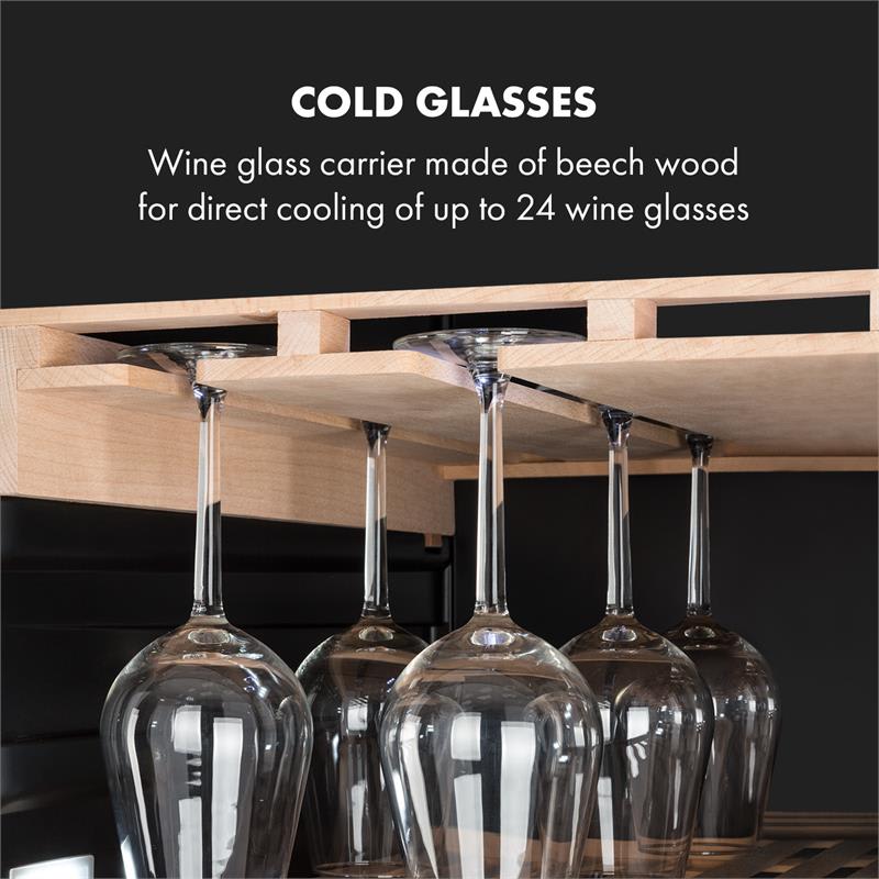 Klarstein Vinovilla Onyx Grande Duo, vinotéka, 425 l, 165 fliaš, 3-farebné LED osvetlenie, čierna – Obrázok 2