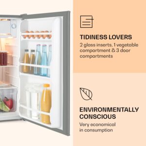 Klarstein Alleinversorger, chladnička, 91 l, energet. trieda F, 2 poschodia mraziaceho priečinku, nehrdzavejúca oceľ