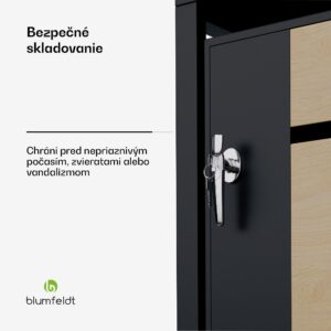 Blumfeldt BinSafe, box na odpadky, 1 odpadkový kôš, 240 l, uzamykateľný, pozinkovaná oceľ odolná voči poveternostným vplyvom