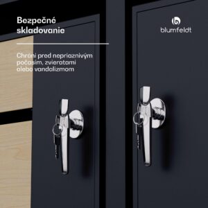 Blumfeldt BinSafe, box na odpadky, 2 odpadkové koše, 240 l, uzamykateľný, pozinkovaná oceľ odolná voči poveternostným vplyvom