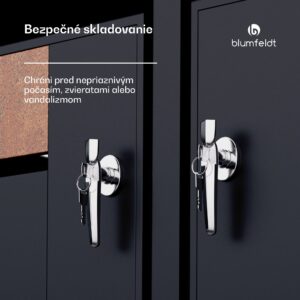 Blumfeldt BinSafe, box na odpadky, 2 odpadkové koše, 240 l, uzamykateľný, pozinkovaná oceľ odolná voči poveternostným vplyvom, výsadbová strecha