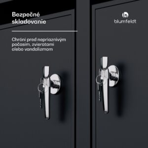 Blumfeldt BinSafe, box na odpadky, 2 odpadkové koše, 240 l, uzamykateľný, pozinkovaná oceľ odolná voči poveternostným vplyvom