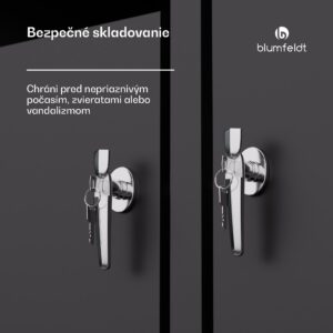 Blumfeldt BinSafe, box na odpadky, 2 odpadkové koše, 240 l, uzamykateľný, pozinkovaná oceľ odolná voči poveternostným vplyvom, výsadbová strecha