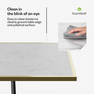 Blumfeldt Patras Lux, bistro stôl, mramorová stolová doska, 60 x 60 cm, podstavec z liatiny