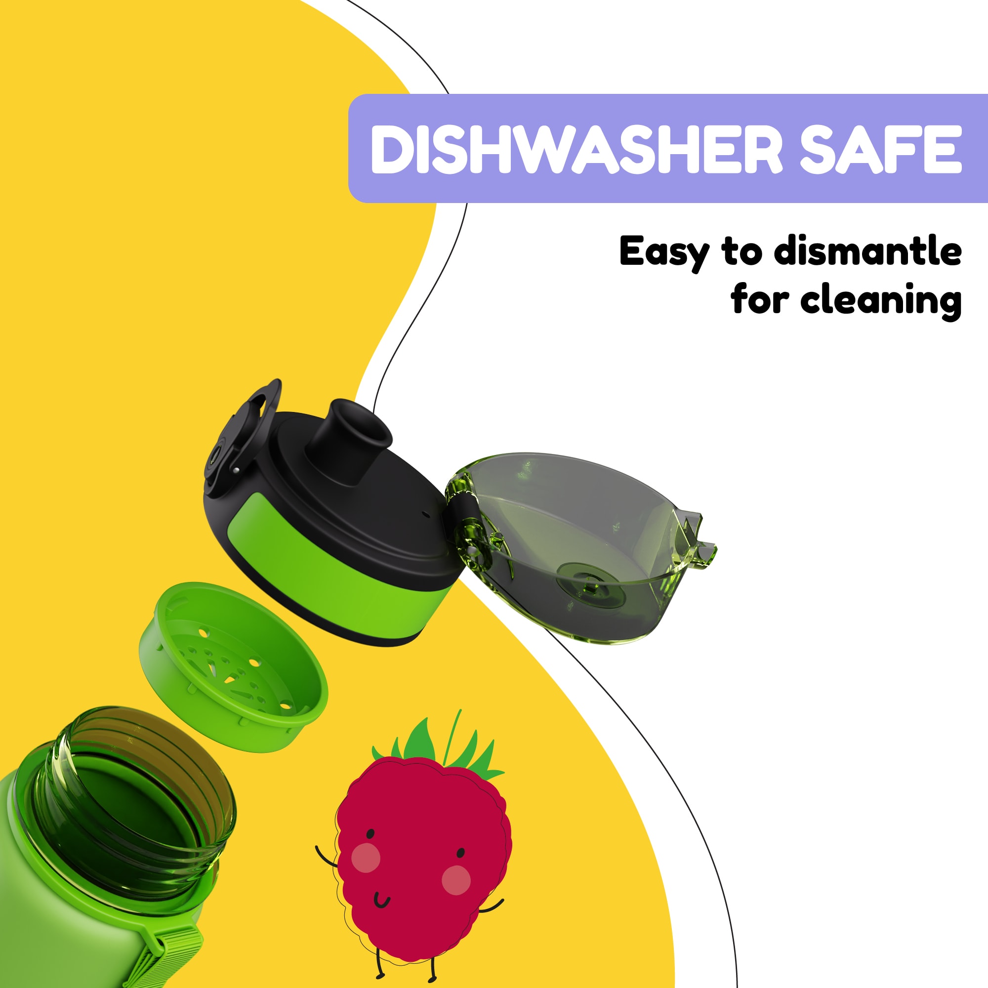 Klarstein Schmatzfatz, fľaša na pitie, športová fľaša, 500 ml, 24 cm, tritan