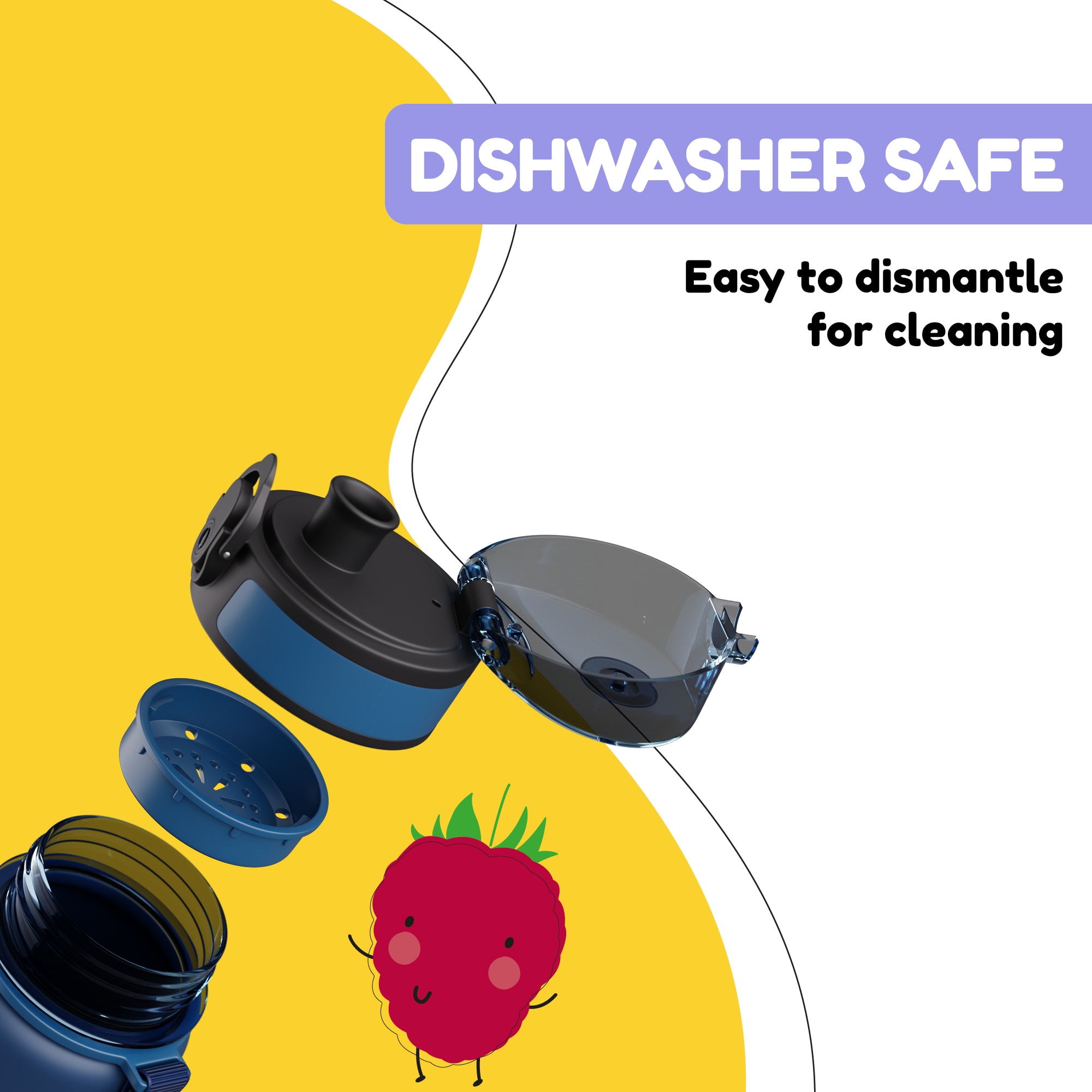 Klarstein Schmatzfatz, fľaša na pitie, športová fľaša, 500 ml, 24 cm, tritan