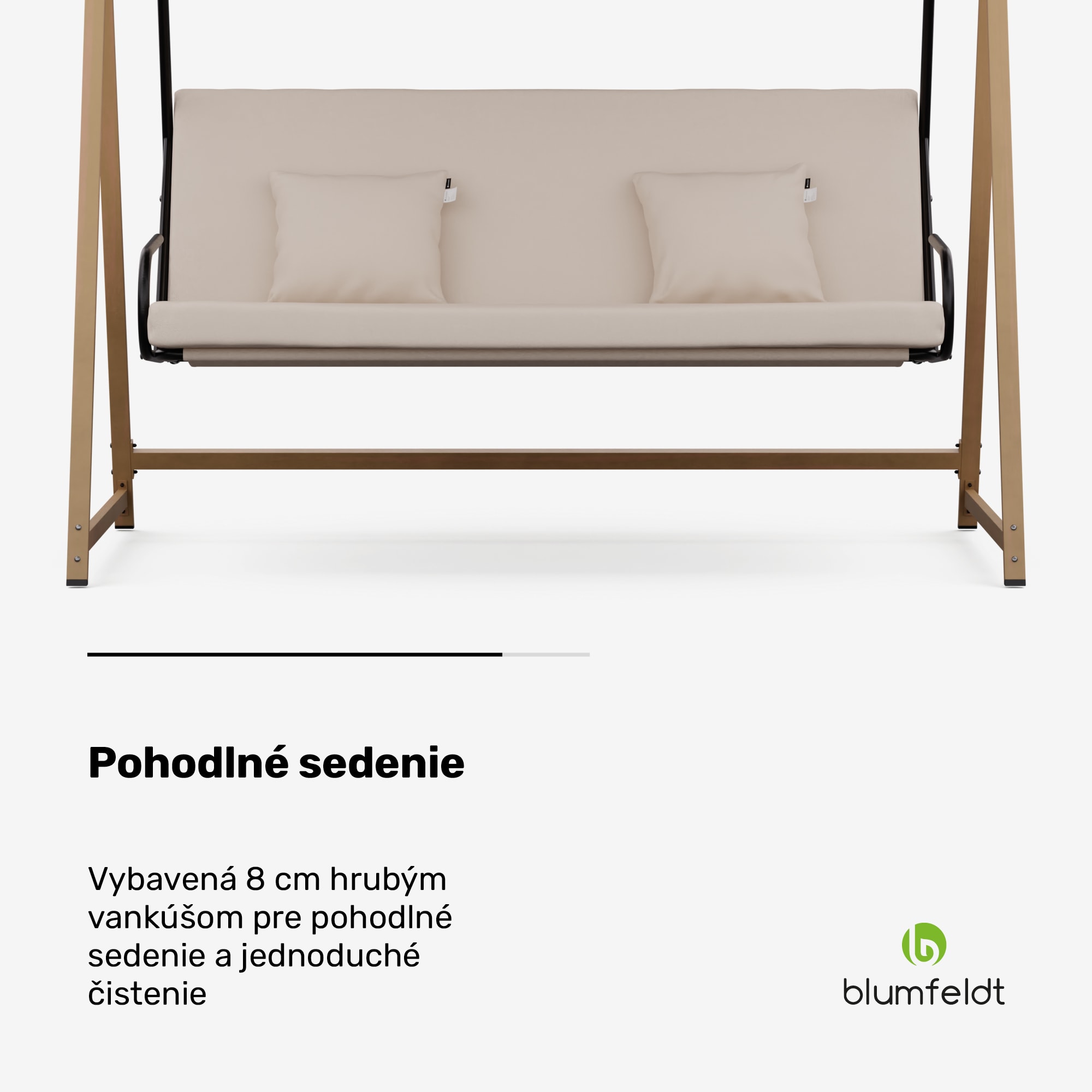 Blumfeldt ZenGrove, hollywoodska hojdačka, 3-miestna, individuálne nastaviteľná, oceľ s práškovou povrchovou úpravou, odolná voči poveternostným vplyvom – Obrázok 3