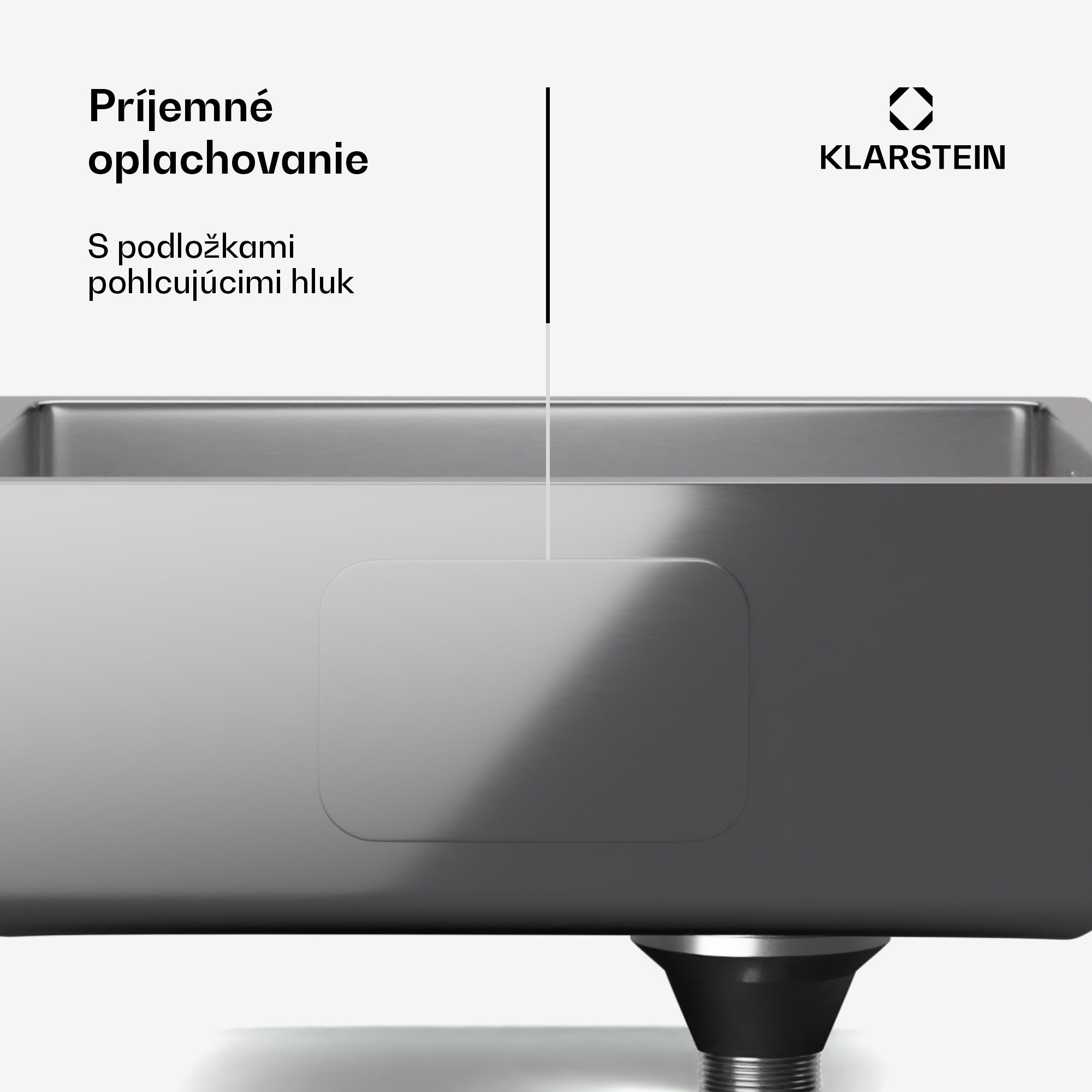 Klarstein TitanSteel Kuchynský drez 45 x 45 cm (DxŠ) s povrchom odolný voči hrdzi, poškriabaniu a teplu – Obrázok 2