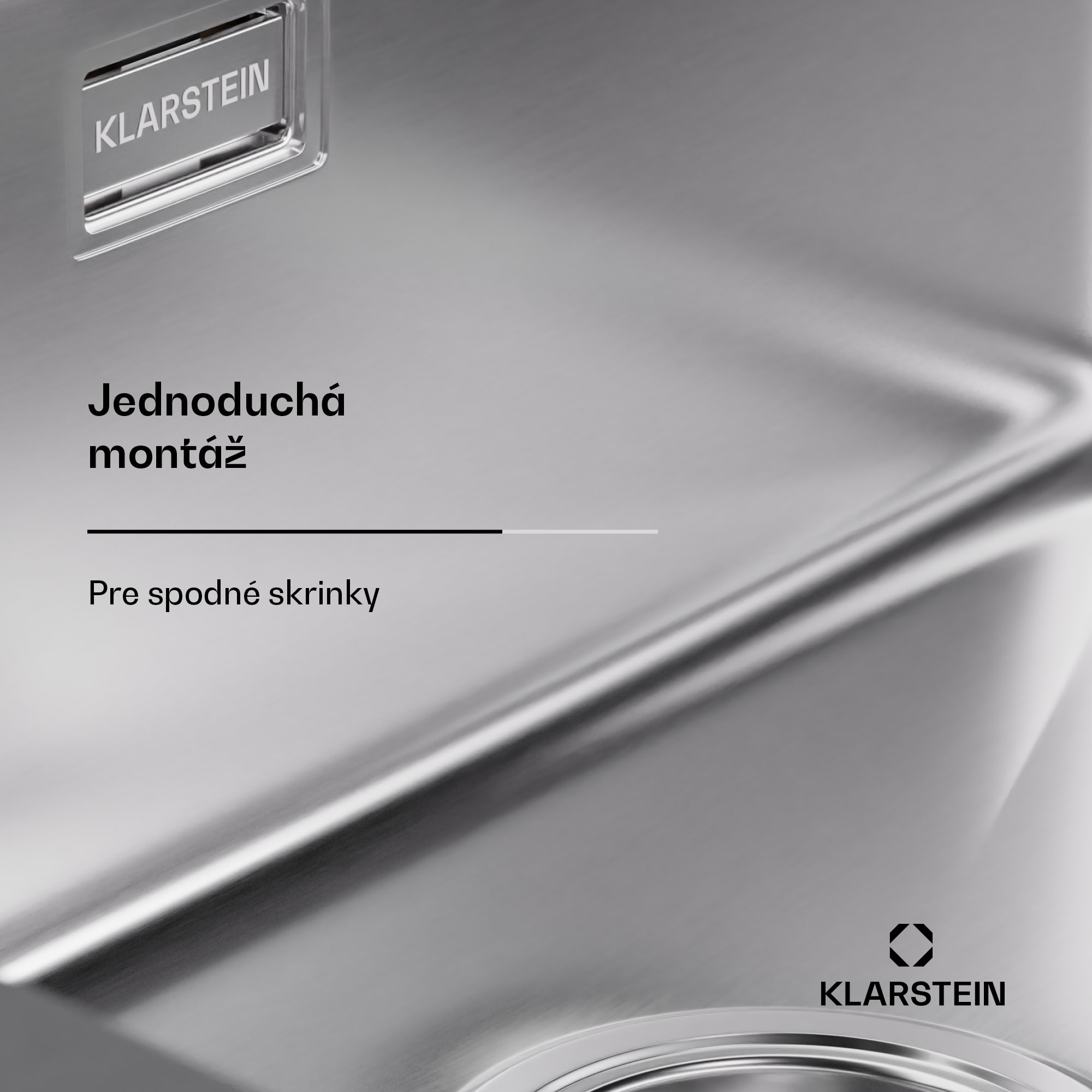 Klarstein TitanSteel Kuchynský drez 45 x 55 cm (DxŠ) s povrchom odolný voči hrdzi, poškriabaniu a teplu – Obrázok 3