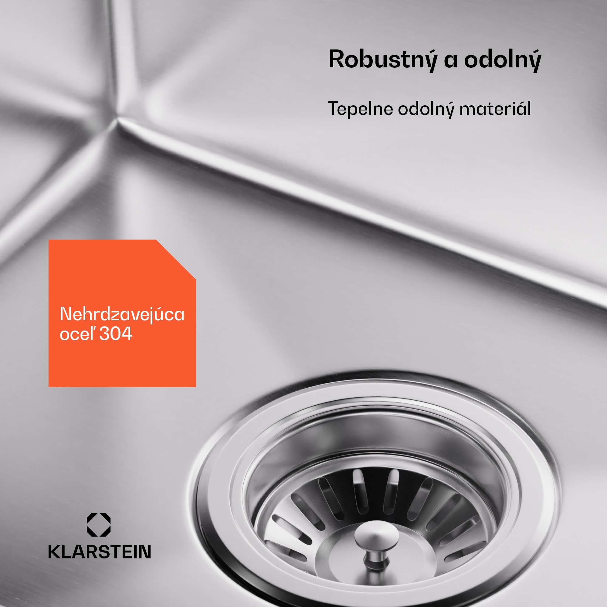 Klarstein TitanSteel kuchynský drez s odkvapkávačom, 79 x 44 cm, nehrdzavejúca oceľ, odolný voči poškriabaniu, odolný voči teplu