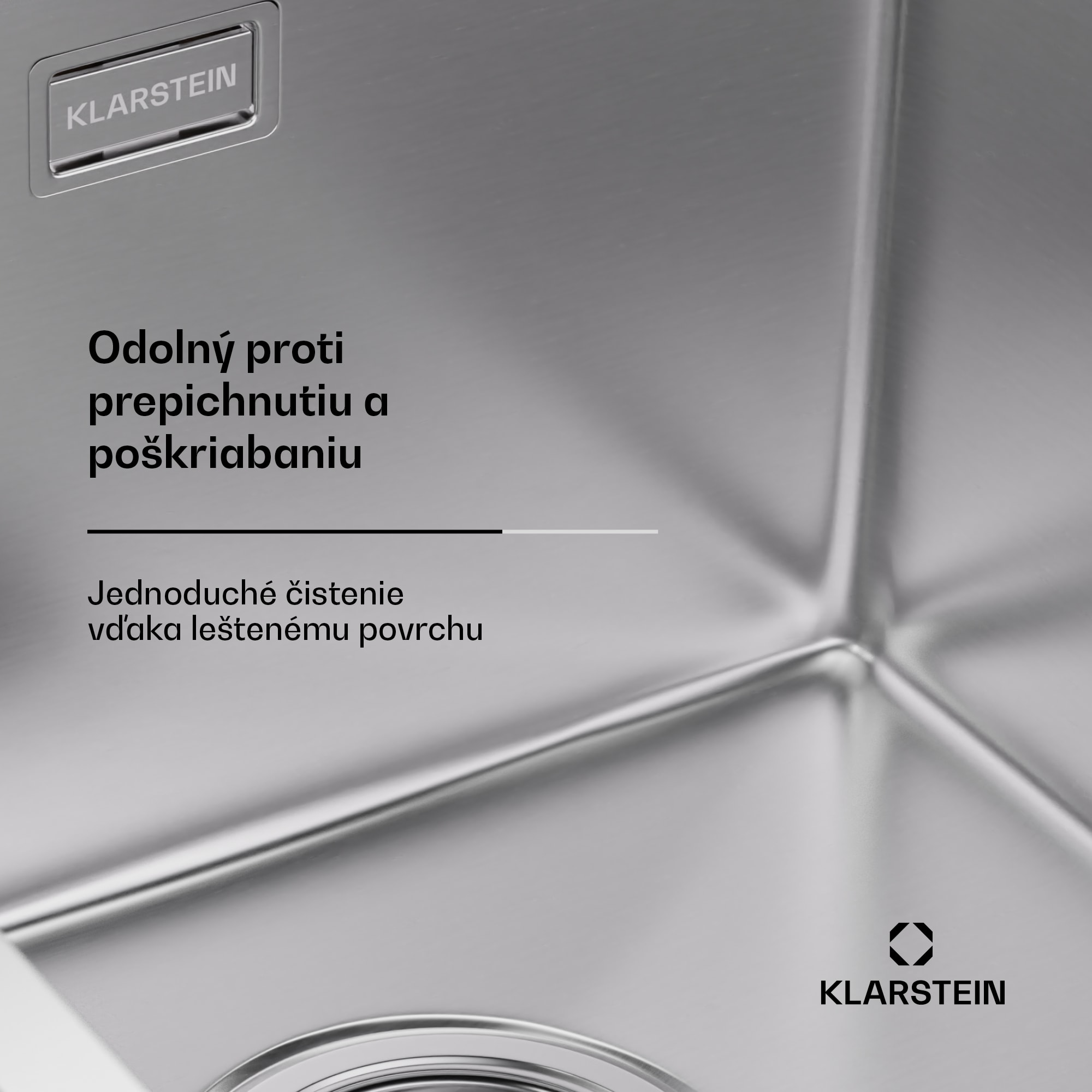 Klarstein TitanSteel kuchynský drez s odkvapkávačom, 79 x 44 cm, nehrdzavejúca oceľ, odolný voči poškriabaniu, odolný voči teplu – Obrázok 3