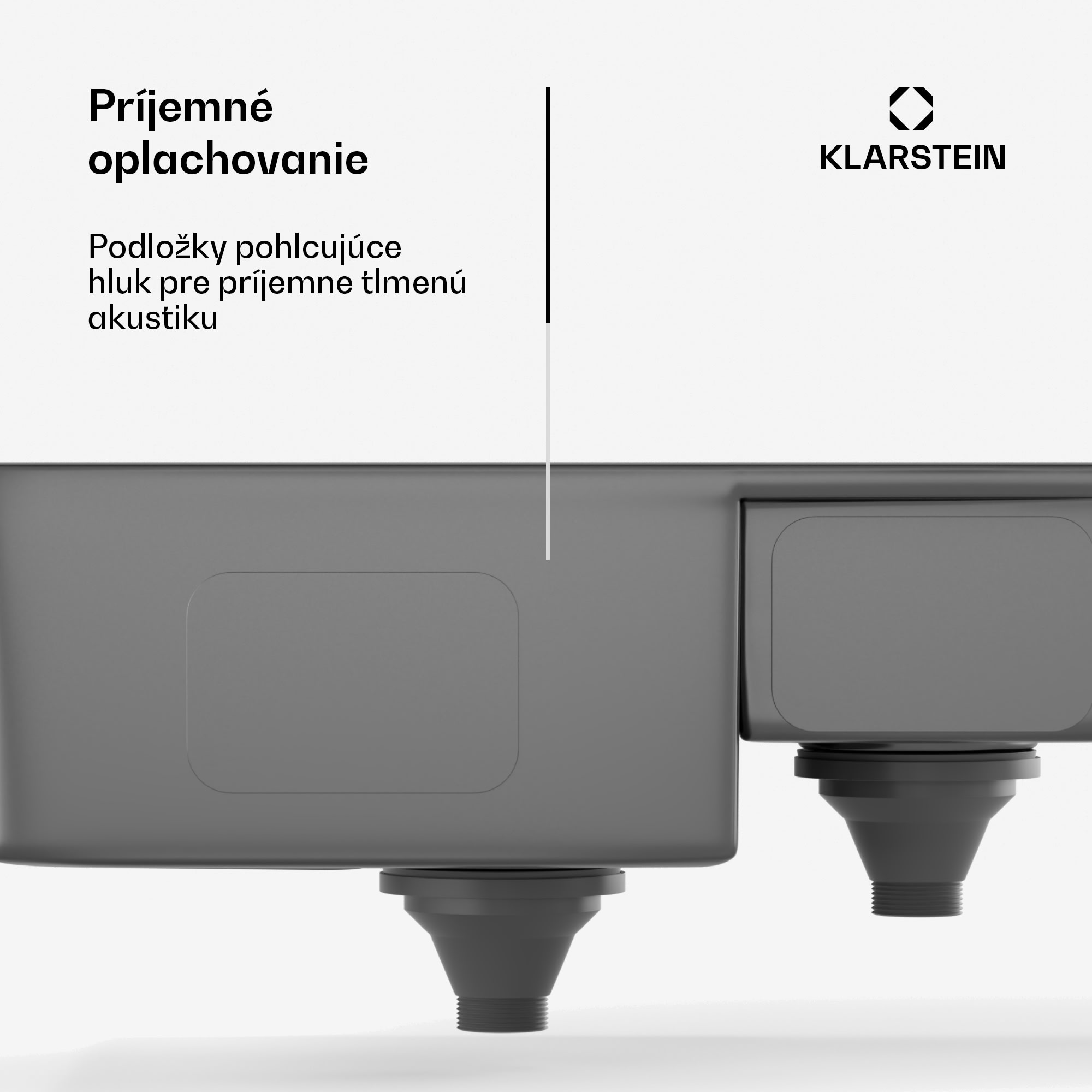 Klarstein TitanSteel kuchynský drez, 61 x 50 cm, 2 umývadlá, nehrdzavejúca oceľ, žiaruvzdorný – Obrázok 2