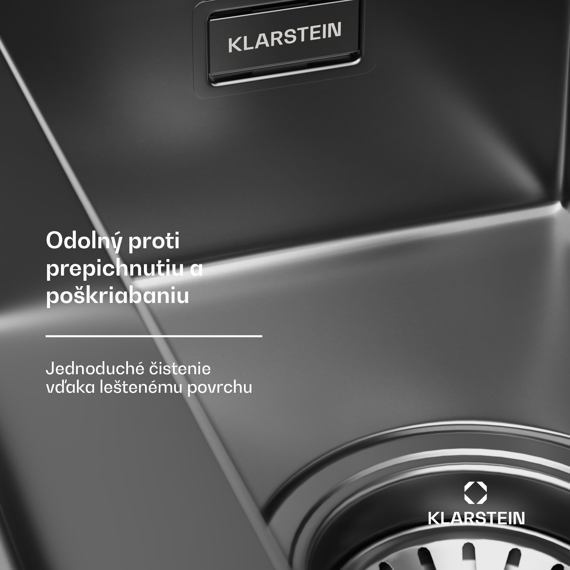 Klarstein TitanSteel kuchynský drez, 61 x 50 cm, 2 umývadlá, nehrdzavejúca oceľ, žiaruvzdorný – Obrázok 3