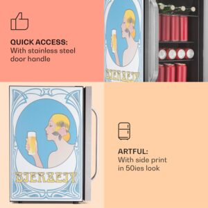 Klarstein Beersafe 70 Bierzeit Edition, chladnička, 70 litrov, 3 police, panoramatické sklenené dvere, nehrdzavejúca oceľ