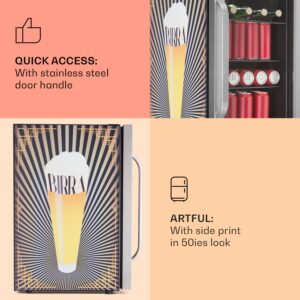 Klarstein Beersafe 70 Birra Edition, chladnička, 70 litrov, 3 police, sklenené dvere, nehrdzavejúca oceľ