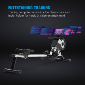 Capital Sports Stream M1, magnetický veslovací trenažér, 105 cm, LC displej, 8 úrovní, hliník